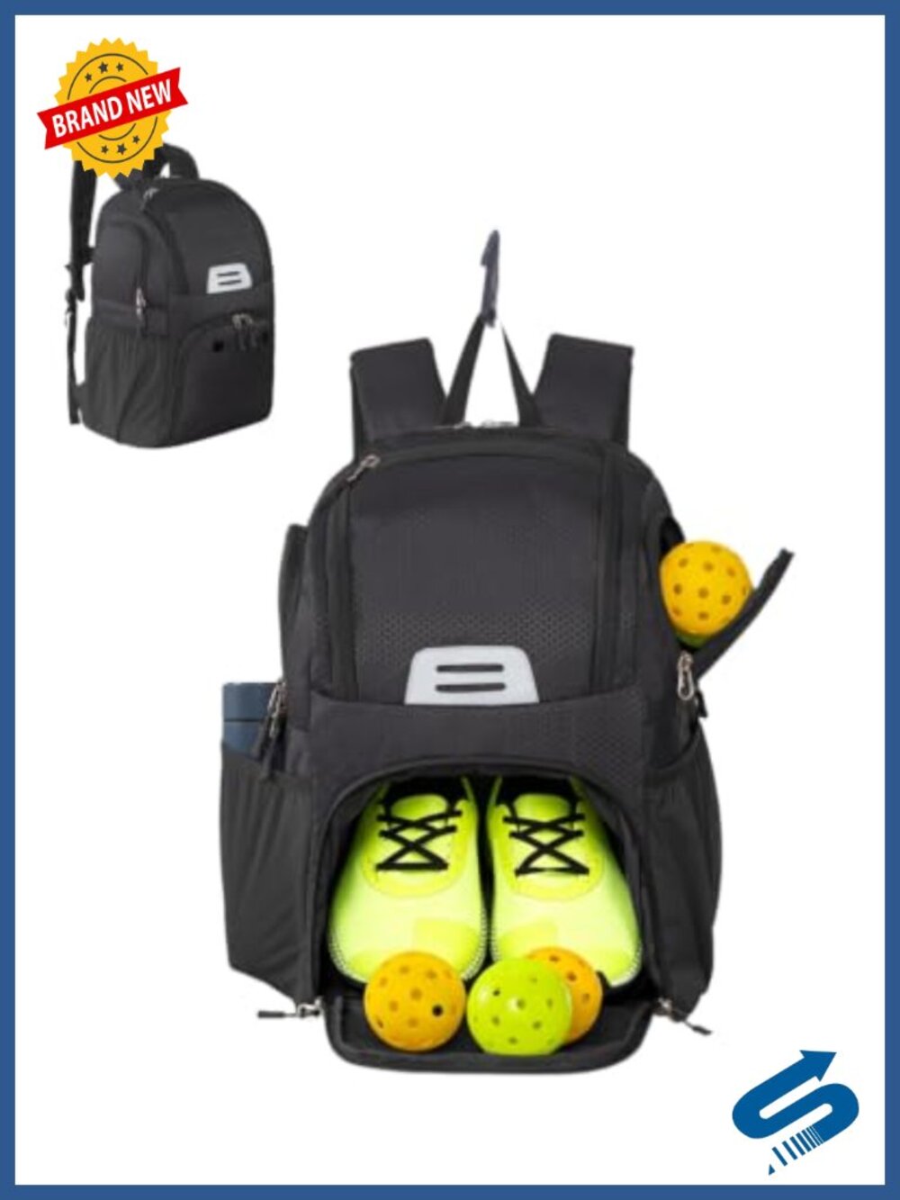 Pickleball Bag Backpack with Shoe Compartment and Fence Hook